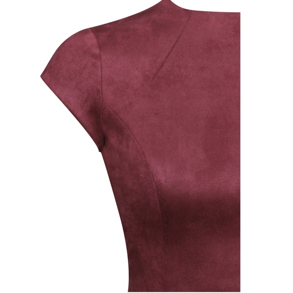 Miss Circle “Jacqueline” Backless Mini Dress in Burgundy — Size M - Picture 12 of 14